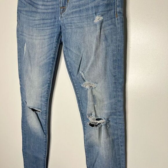 Hudson Krista Ankle Super Skinny Distressed Light Wash Jeans - Picture 4 of 12